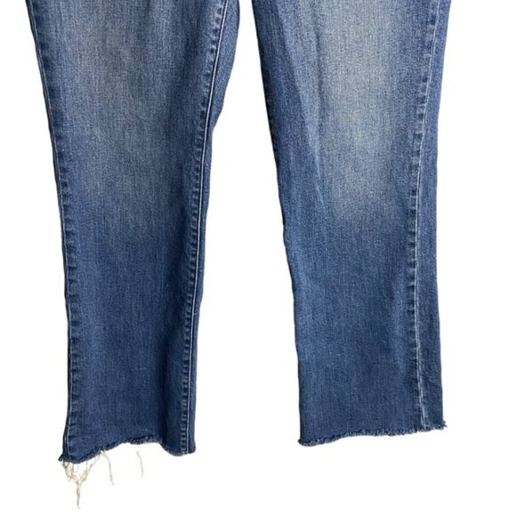 Uniqlo Women's Medium Indigo High Rise Skinny Flare Denim Jeans - Picture 3 of 8